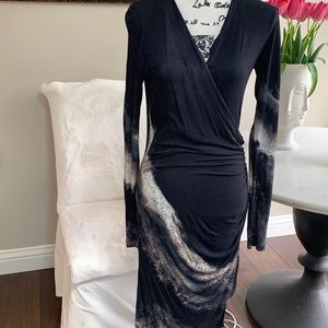 Religion Ruched Ombré Fitted Jersey Dress